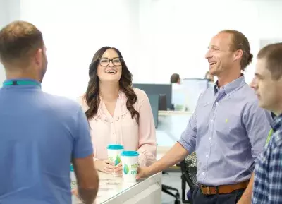 laughing office workers